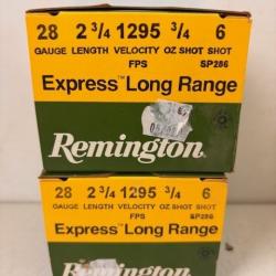 50 Cartouches Remington Cal 28 Express long Range N&deg;6