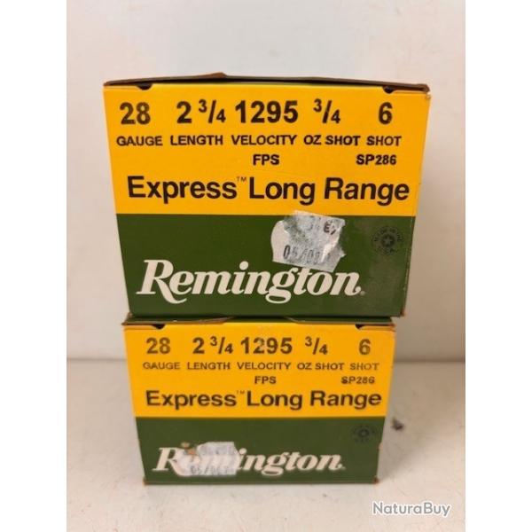 50 Cartouches Remington Cal 28 Express long Range N�6