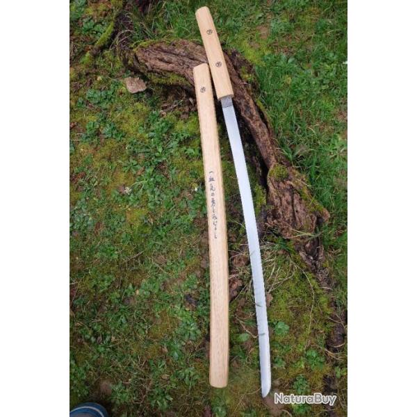 Sabre Katana Goemon Ishikawa Lame Acier 440 Affut�e Manche Bois Etui Bois Id�ogrammes
