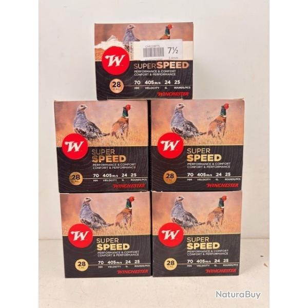 125 Cartouches Winchester Super Speed Cal 28 N�7.5