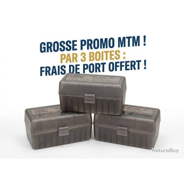 PROMO MTM ! LOT DE 3 BOITES A MUNITIONS MTM RM-50 SMOKE POUR 50 CART. CALIBRE 308W