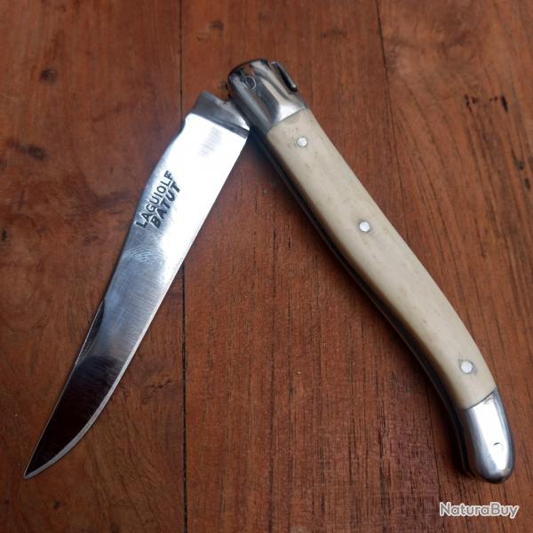 Joli Couteau LAGUIOLE BATUT Manche en OS