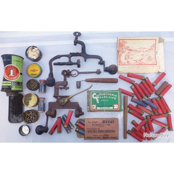 Lot pour FABRICATION Cartouches de CHASSE Depuis 1930 SERTISSEURS + Accessoires