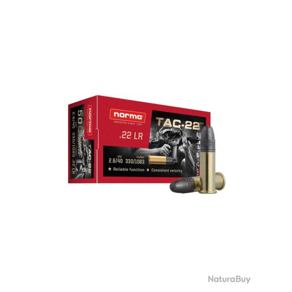 CARTOUCHES NORMA TAC-22 LRN Cal.22lr x500