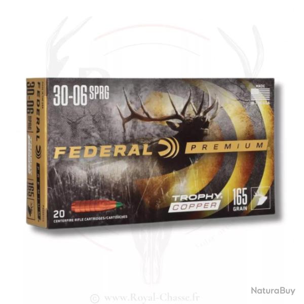 20 balles TROPHY COPPER Cal.30-06 SPRG 180Grs FEDERAL