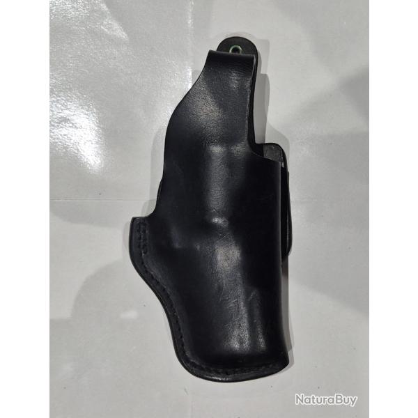 Etui cuir de transport ceinture droitier pour revolver type Ruger