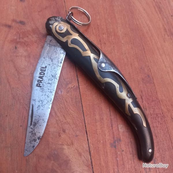 Ancien Couteau � palme PRADEL Manche en Corne