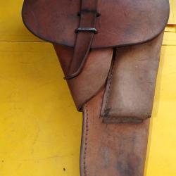 ETUI EN CUIR DE L'ARMEE FRANCAISE POUR P.A MAC 50, PERIODE GUERRE INDOCHINE ALGERIE ,&nbsp;  FABRICATION