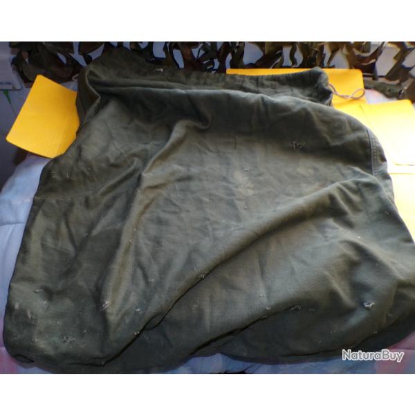 SAC A LINGE� DE L'ARMEE FRANCAISE , EN TISSU COULEUR KAKI , LARGEUR 50 CM� LONGUEUR 80 CM , MODELE A