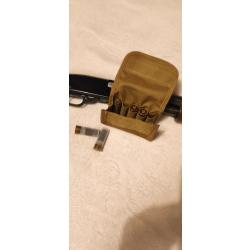 Cartouchi&egrave;re tactique calibre 12 - 10 cartouches - fixation velcro/MOLLE - couleur sable coyote