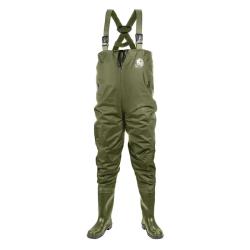 Waders Homme Nylon PVC Kaki - Imperm&eacute;ables avec Maille Anti-Transpirante 43