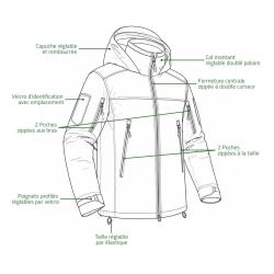 Parka Hardshell XMF 200 A10&reg; Homme Marron Imperm&eacute;able Respirant