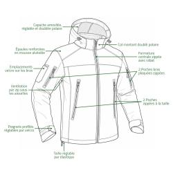 Veste Softshell Fighter A10&reg; Homme Marron Imperm&eacute;able et Respirante