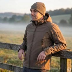 Veste Softshell Fighter A10&reg; Homme Marron Imperm&eacute;able et Respirante