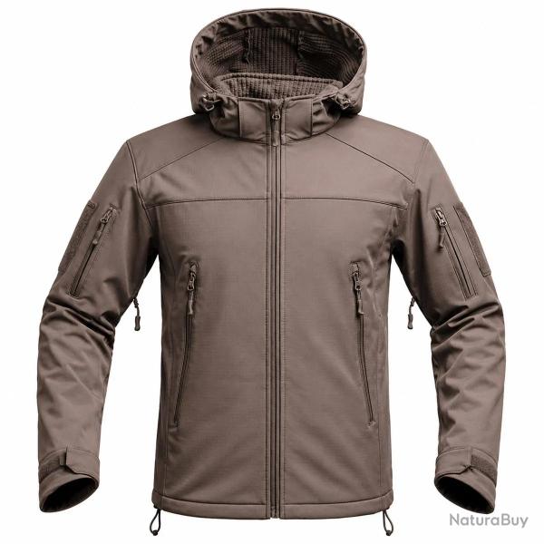 Veste Softshell Fighter A10� Homme Marron Imperm�able et Respirante