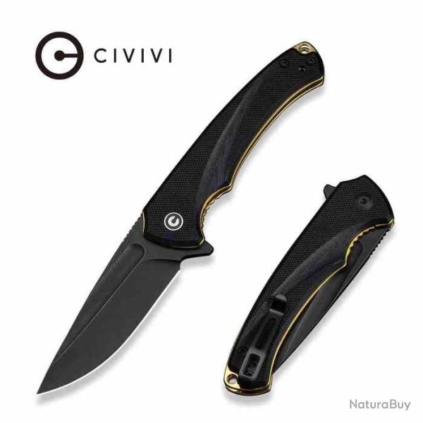 Couteau Civivi Voidflare Lame Acier 14C28N Black Manche Black G10 Liner Lock CIVC240401