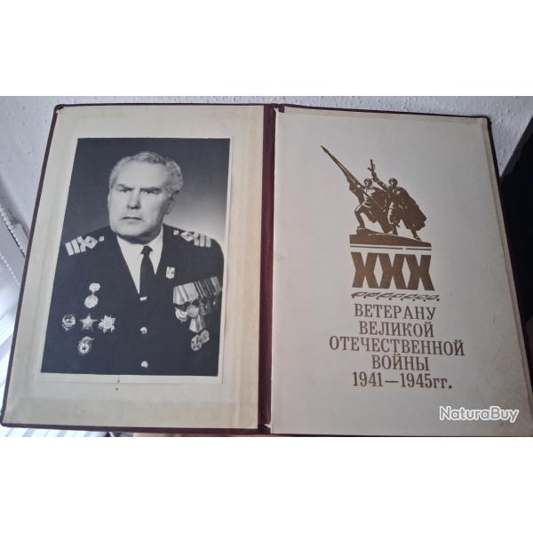 LETTRE DE F�LICITATION AU V�T�RAN DE LA II GUERRE MONDIALE URSS CCCP 1975