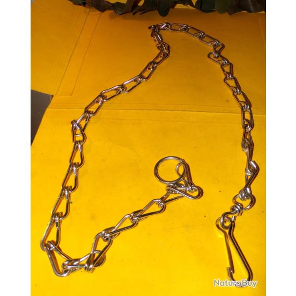 CHAINE AVEC MOUSQUETON TOURNANT D'UNE LONGUEUR TOTALE DE 110 CM� , FABRICATION FRANCAISE�, BON ETAT