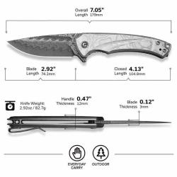 Couteau Civivi Voidflare Lame Acier Damas Manche Aluminum Foil G10 Liner Lock CIVC24040DS1