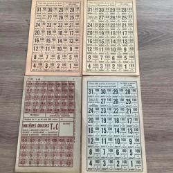 X4 tickets de rationnement 1940 - 1941