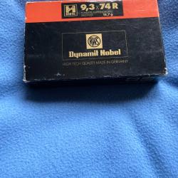 15 cartouches RWS 9,3x74 R H MANTEL.