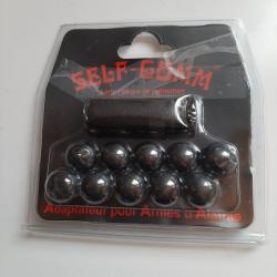 Adaptateur m8x100 pour balle caoutchouc 18mm self gomm