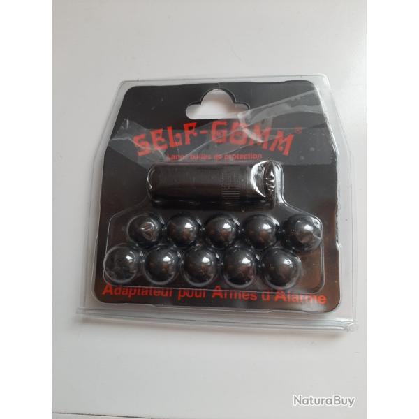 Adaptateur m8x100 pour balle caoutchouc 18mm self gomm