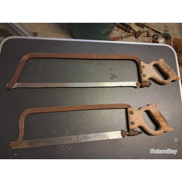 Lot de 2 anciennes scies de boucher