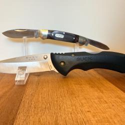 Couteaux Buck USA - mod&egrave;les 389 Canoe + 286 Bantam - tr&egrave;s bon &eacute;tat