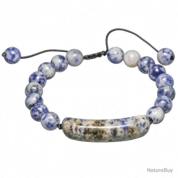 Bracelet tress� perles rondes en sodalite