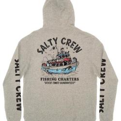 Sweat Shirt &agrave; Capuche Salty Crew Fishing Charters Hooded Fleece Gris