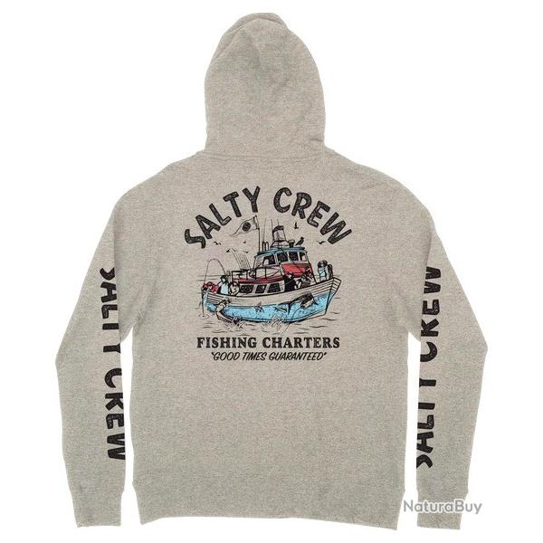 Sweat Shirt � Capuche Salty Crew Fishing Charters Hooded Fleece Gris