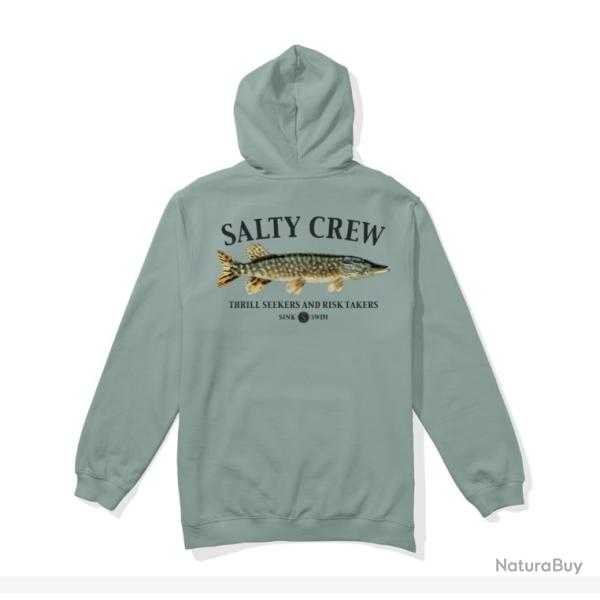 Sweat Shirt � Capuche Salty Crew Euro Pike Hood Fleece Mackerel