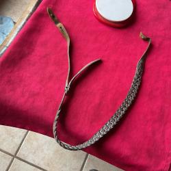 Bretelle en cuir tress&eacute;e, pas de prix de r&eacute;serve