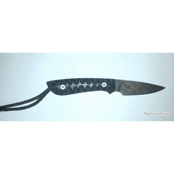 Couteau fixe, lame damass�e - Marc Alfi�ri de 2010