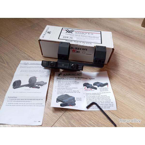 Montage vortex quick detach  30mm cantilever ar15 ar10