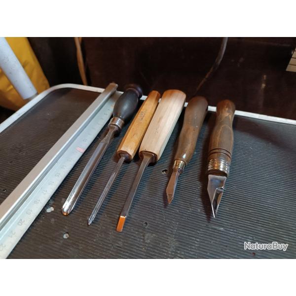 Outils crossier sculpteur travail du bois gouge ciseau couteau professionnel   l2