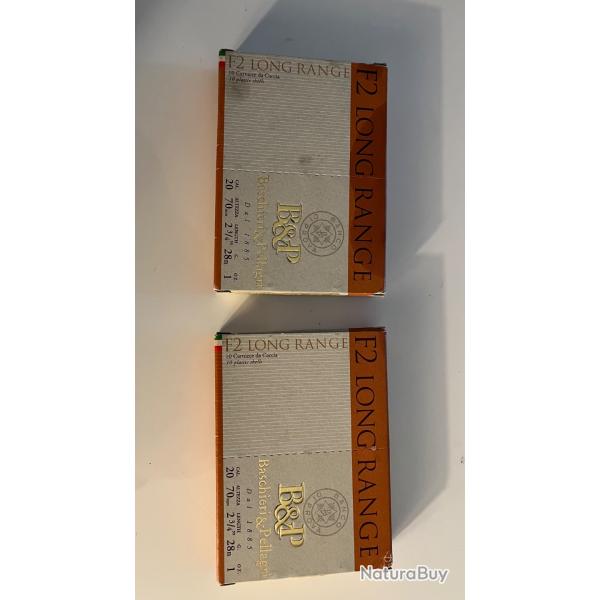 � SAISIR DEUX BO�TES DE 10 CARTOUCHES B&P LONG RANGE CAL 20/70 PB  8 � 1 EURO SANS PRIX DE R�SERVE!