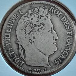Pi&egrave;ce De Monnaie Argent  France 1 franc Louis Philippe I 1844 Lille