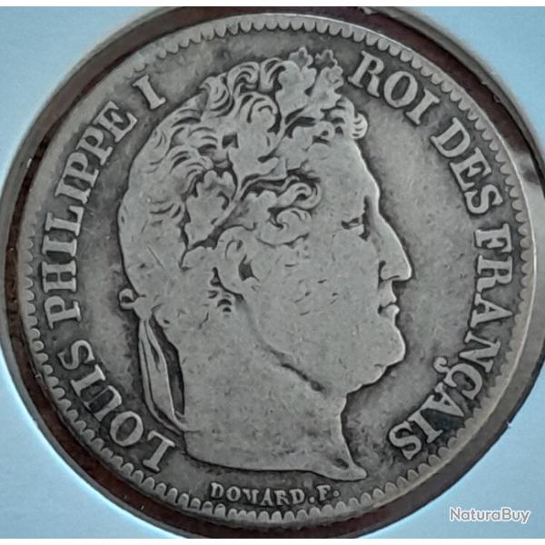 Pi�ce De Monnaie Argent  France 1 franc Louis Philippe I 1844 Lille