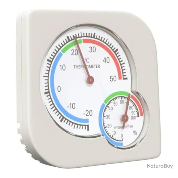 Hygrom�tre thermo ABS blanc 7,5x7,5x1,2 cm mesure temp�rature humidit�