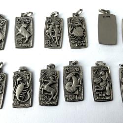 Pendentif Astrologie neuf en argent - Zodiaque