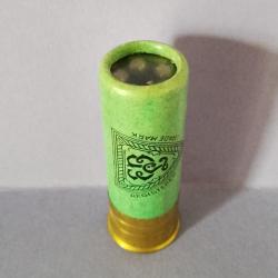 CARTOUCHE ANCIENNE ELEY France verte CAL.12 CHEVROTINES  CULOT DE 16mm NON RECHARGEE