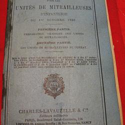 instructions pour mitrailleuse d'infanterie 1920 (Ch Lavauzelle)
