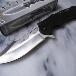 Couteau Semi Automatique Camillus Romulus Lame Acier 420 Manche Aluminum Sculpt&eacute; Liner