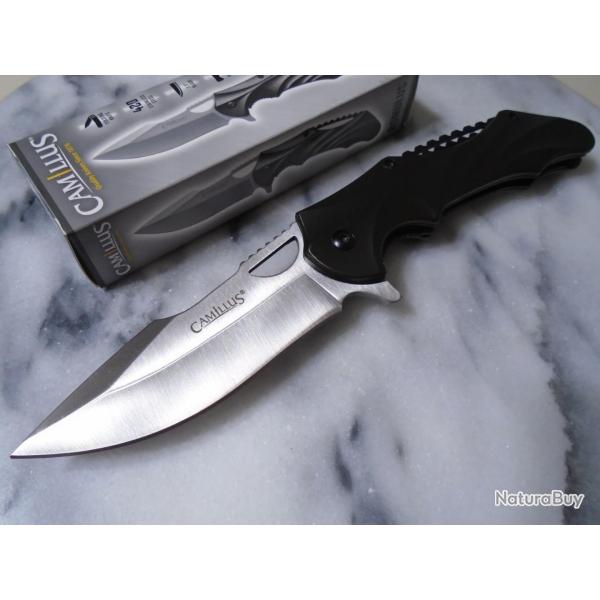 Couteau Semi Automatique Camillus Romulus Lame Acier 420 Manche Aluminum Sculpt� Liner