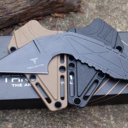 Couteau Lame Fixe Takumitak Void Lame Acier 3Cr13 Manche Synth&eacute;tique Noir Etui FRN