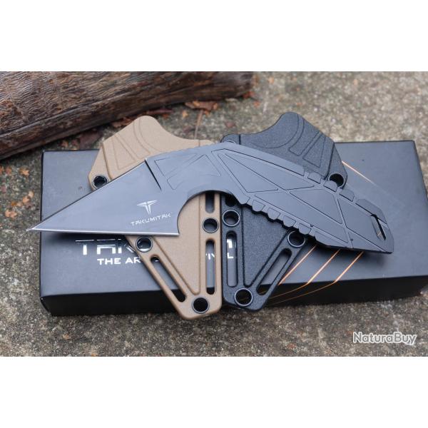 Couteau Lame Fixe Takumitak Void Lame Acier 3Cr13 Manche Synth�tique Noir Etui FRN
