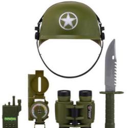 Set de jeu Enfant Forces arm&eacute;es sur carte avec casque
