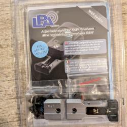 Mire + guidon &agrave; fibre optique LPA Pour revolver S&W "Optic ready", neuf